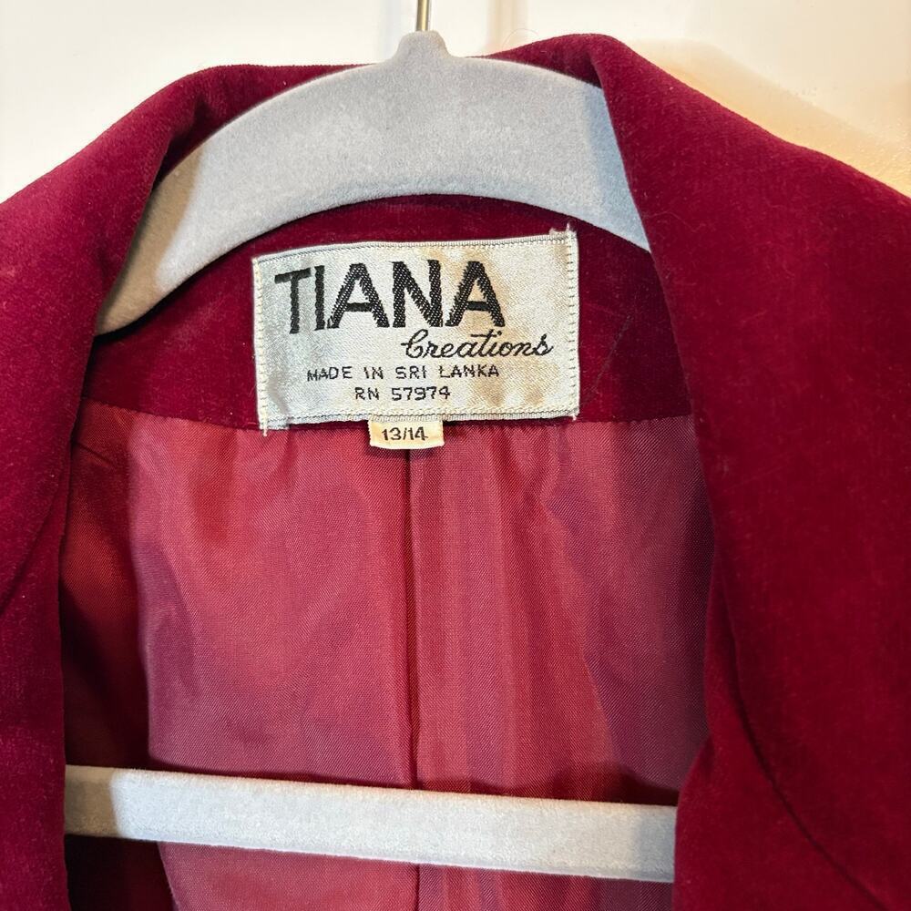 Tiana Creations Red Velvet Sz M/ L– Holiday Party Jacket Cotton Velvet​​​ - Picture 3 of 10
